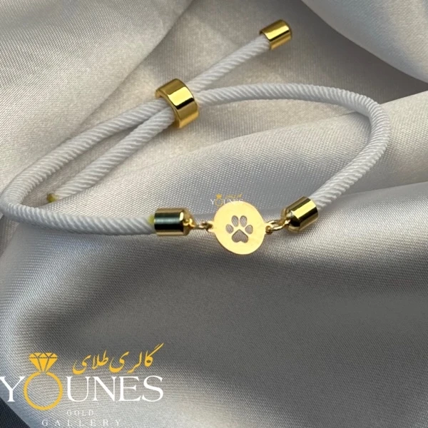 دستبند پنجه ( گربه ) گرد طلا لیزری